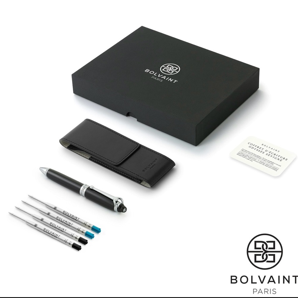 NWT Bolvaint Odyssey Sévigné Pen Set – Onyx Black and Prussian Blue